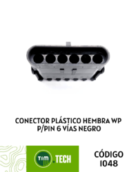 Conector plástico hembra WP  p/pin 6 vías negro