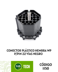 Conector plástico hembra WP p/pin 22 vías negro